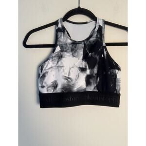 Strut This! Women’s Black and White Tie Dyed Sports Bra Size Medium NWOT